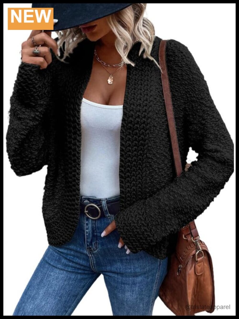 Chunky Knit Open Front Cardigan Sweater Coat for Women Soft Cozy